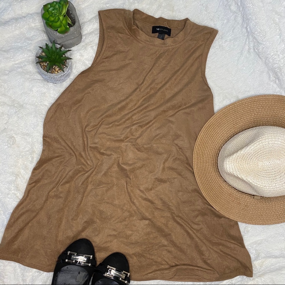 Suede / Velvet Tan Top